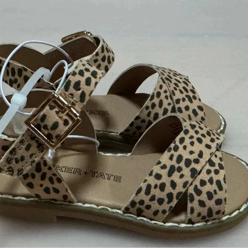 Tucker + Tate Arya Black Sandals Criss Cross Strap Beach Summer Casual Girls 5c